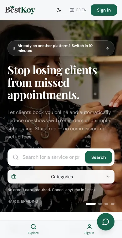 BestKoy service marketplace mobile interface